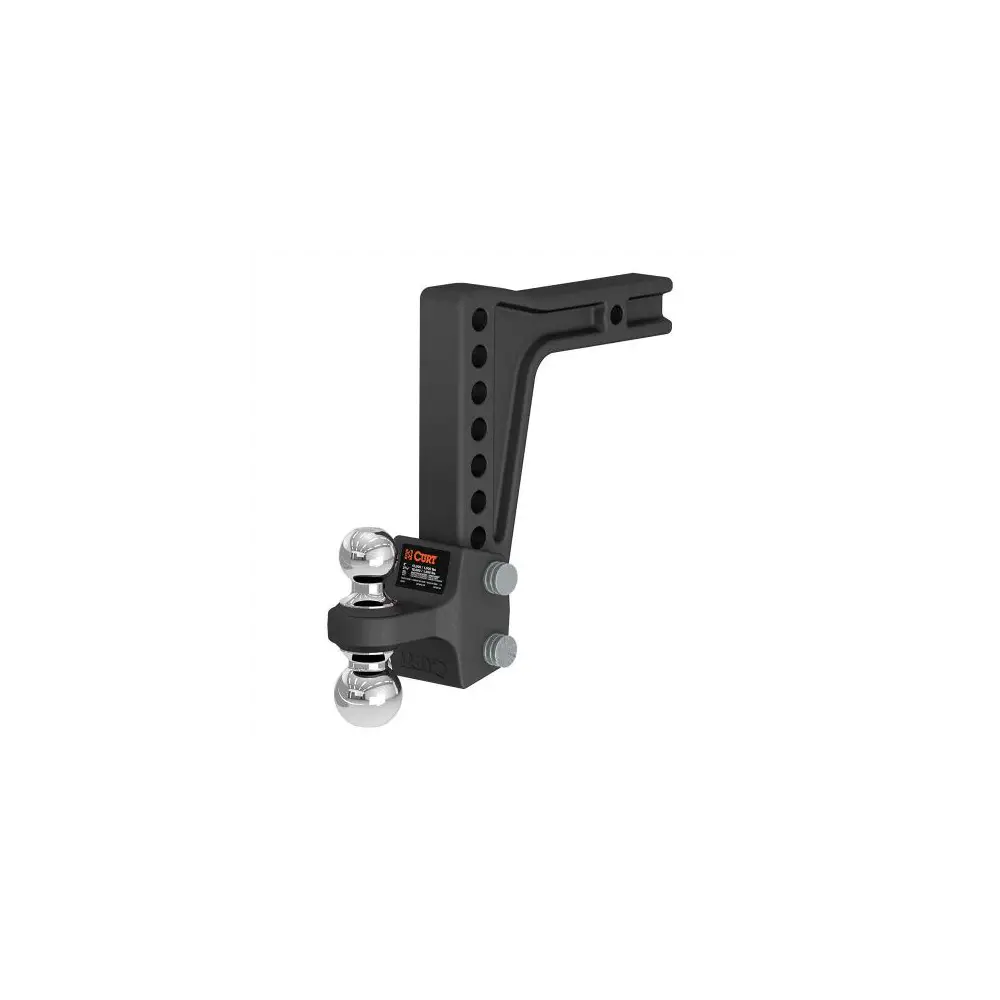 Deep-Drop Adjustable Trailer Hitch Ball Mount with Dual Ball - 2" Shank, 15K - CUR45936